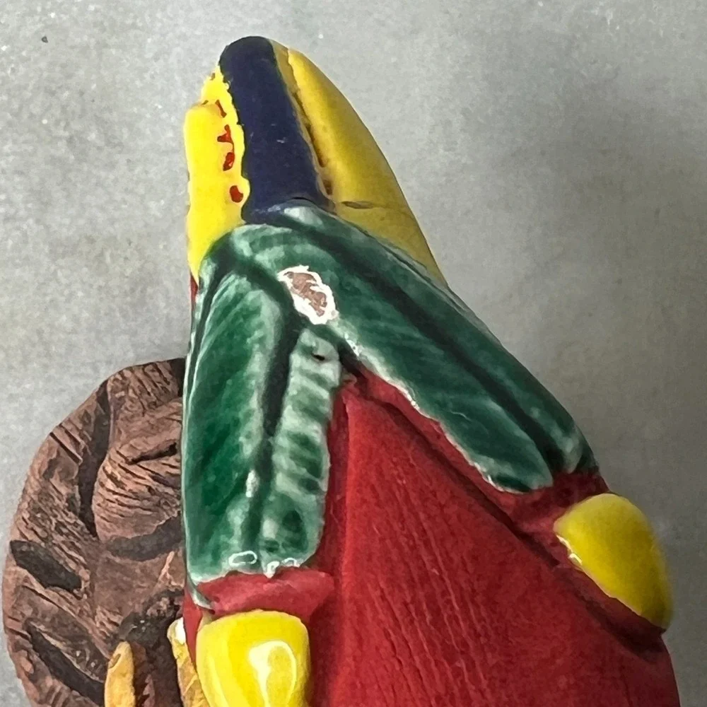 Magu Peru Parrot Macaw Figurine‎ Handcrafted Terracotta Folk Art Vintage 3